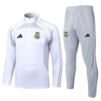 Survetement Real Madrid Training Homme/Enfant 2025 2026 Blanc Gris | Foot Sport