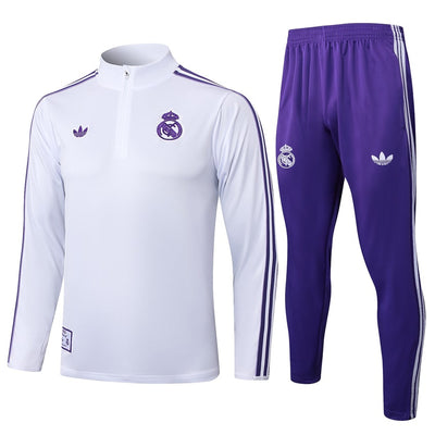 Survetement Real Madrid Training Homme/Enfant 2025 2026 Blanc Violet | Foot Sport
