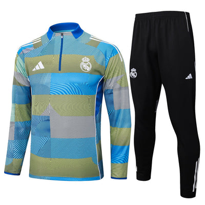 Survetement Real Madrid Training Homme/Enfant 2025 2026 Bleu Vert