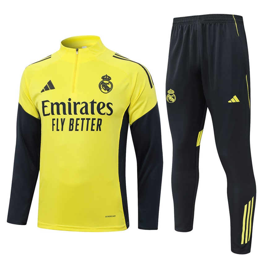 Survetement Real Madrid Training Homme/Enfant 2025 2026 Jaune Clair