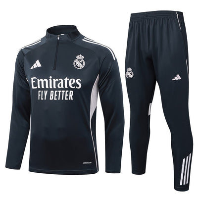 Survetement Real Madrid Training Homme/Enfant 2025 2026 Noir Clair