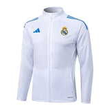 Survetement Real Madrid Veste Homme/Enfant  2025 2026 Blanc Bleu 2