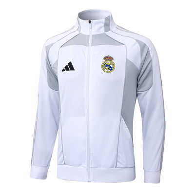Survetement Real Madrid Veste Homme/Enfant  2025 2026 Blanc Gris