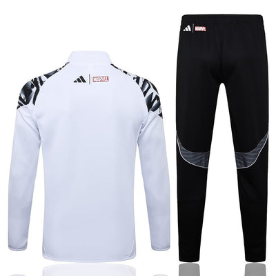 Survetement Real Madrid Veste Homme/Enfant 2025 2026 Blanc Tache [Jaune Label]