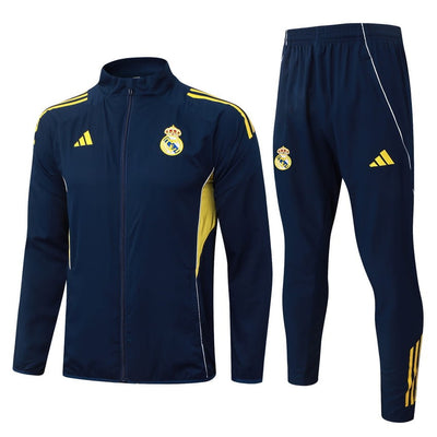 Survetement Real Madrid Veste Homme/Enfant 2025 2026 Bleu Jaune