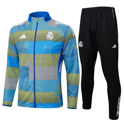 Survetement Real Madrid Veste Homme/Enfant  2025 2026 Bleu Vert