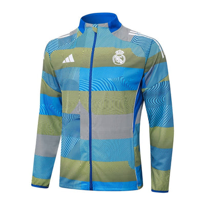 Survetement Real Madrid Veste Homme/Enfant  2025 2026 Bleu Vert
