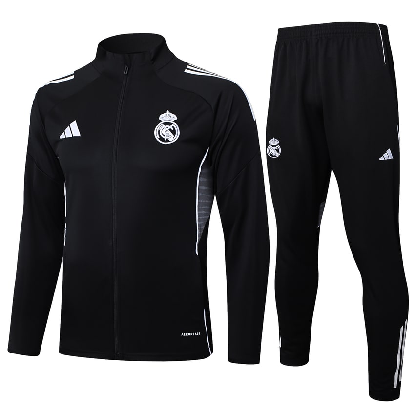 Survetement Real Madrid Veste Homme/Enfant  2025 2026 Noir Sombre