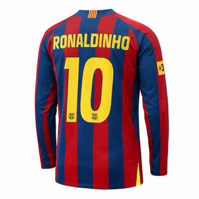 Maillot Barcelone Manches Longues 2006 Ronaldinho Domicile Vintage Homme