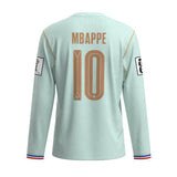 Maillot France Mbappe Manches Longues Exterieur Vert Badges Coupe du Monde 2026 Homme 3
