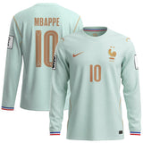 Maillot France Mbappe Manches Longues Exterieur Vert Badges Coupe du Monde 2026 Homme 1