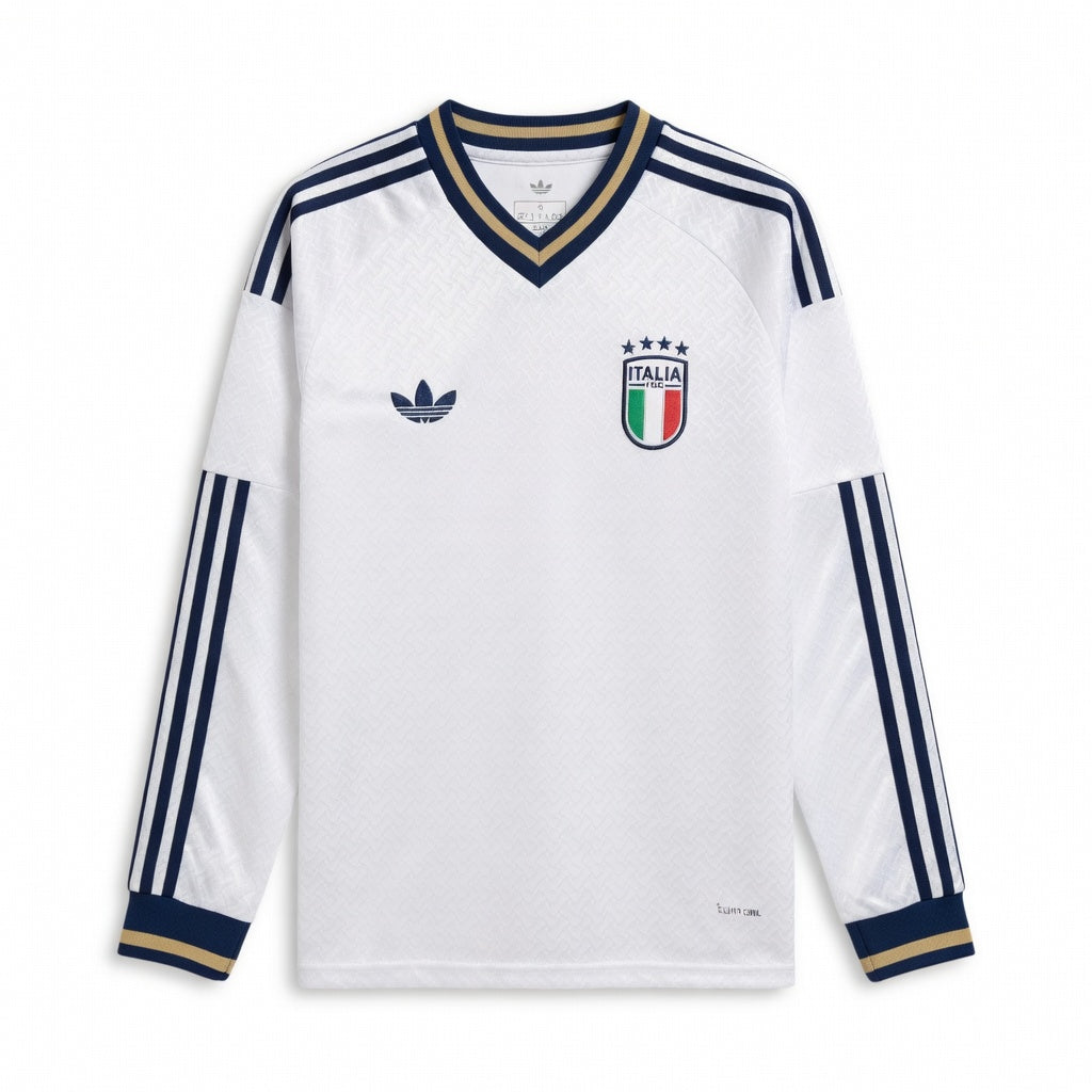 Maillot Italie Manches Longues Homme Exterieur Blanc 2025 2026