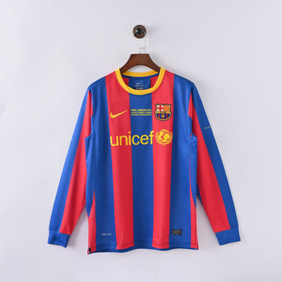 Maillot Barcelone Manches Longues 2010-2011 Domicile Vintage Homme