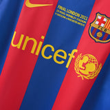 Maillot Barcelone Manches Longues 2010-2011 Domicile Vintage Homme 3