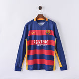 Maillot Barcelone Retro Vintage Manches Longues 2015-2016 Domicile Vintage Homme 1
