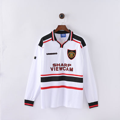 Maillot Manchester United Retro Vintage Manches Longues 1998-1999 Exterieur Homme