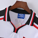 Maillot Manchester United Retro Vintage Manches Longues 1998-1999 Exterieur Homme 3