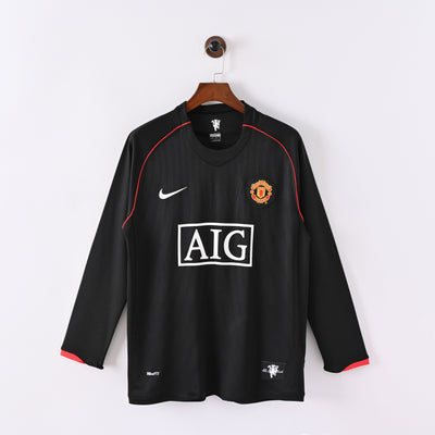 Maillot Manchester United Retro Vintage Manches Longues 2007-2008 Exterieur Homme