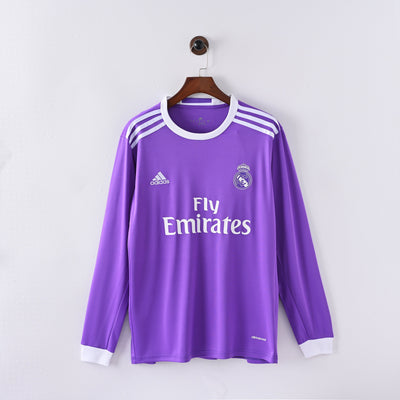Maillot Real Madrid Manches Longues Retro Vintage 2016-2017 Exterieur Homme