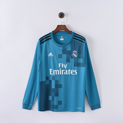 Maillot Real Madrid Manches Longues Retro Vintage 2017-2018 Third Homme