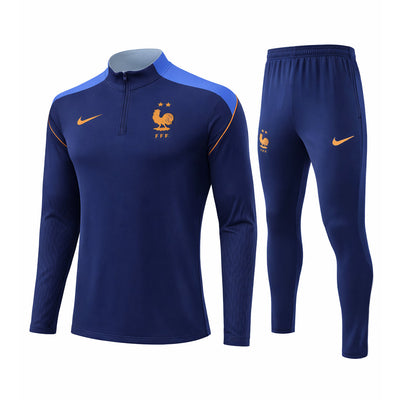 Survetement France Training Homme/Enfant 2025 2026 Bleu Foncé